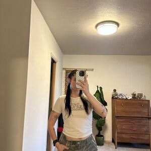 PacSun Cream Crop Top